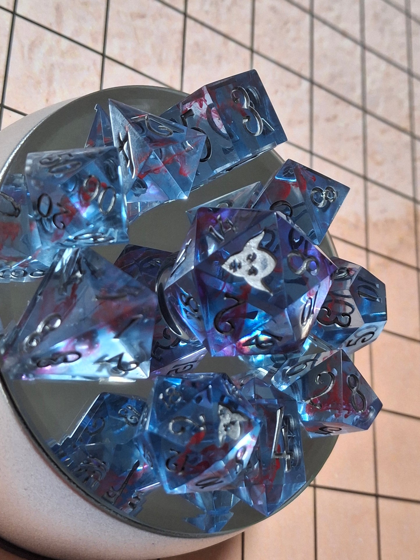 Blood in the Water Sharp Sided Dice Set of 10 Math Rocks