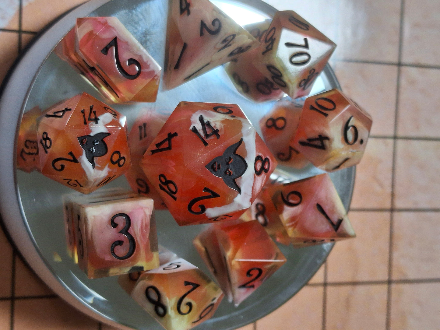 Candy Pop Corn set of 10 Handmade Dice Math Rocks Click Clacks