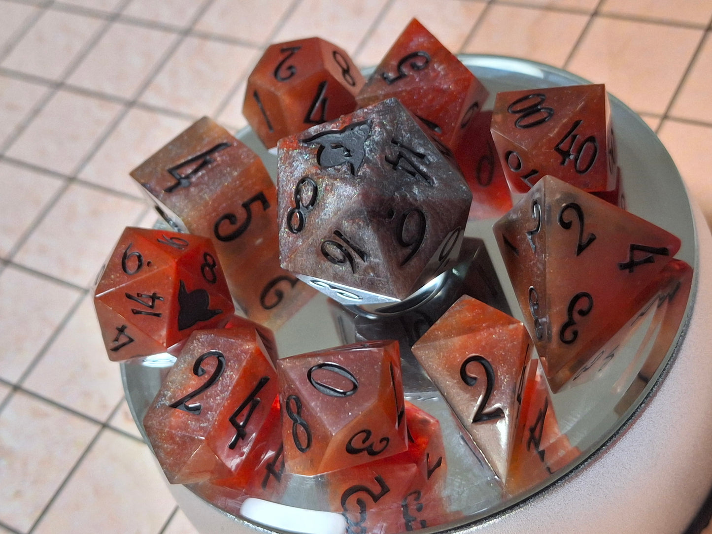 Infernal Lava Rock Sharp Sided Dice Set of 10 Math Rocks