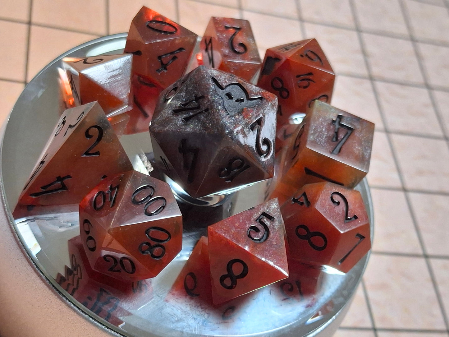 Infernal Lava Rock Sharp Sided Dice Set of 10 Math Rocks