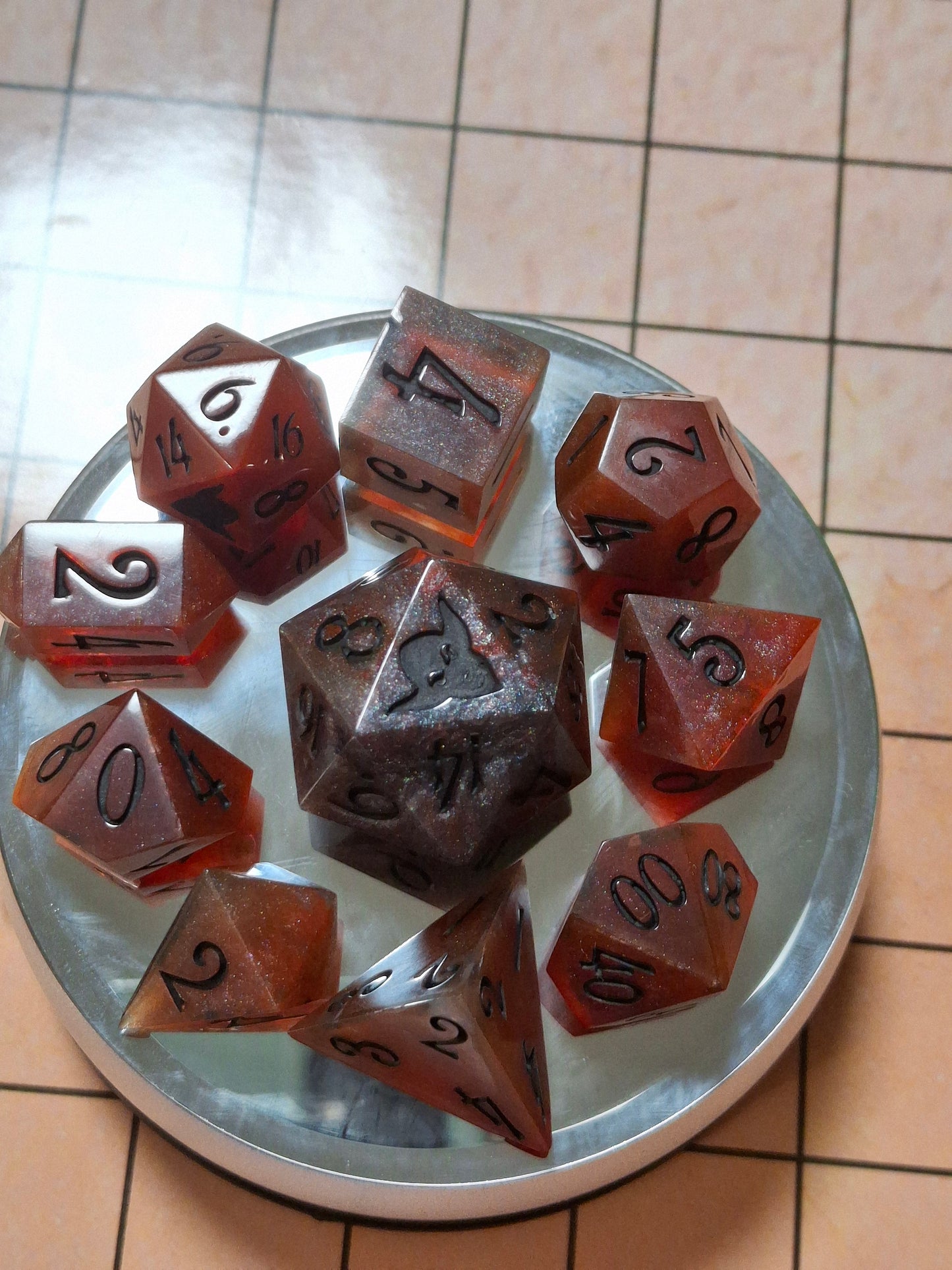 Infernal Lava Rock Sharp Sided Dice Set of 10 Math Rocks