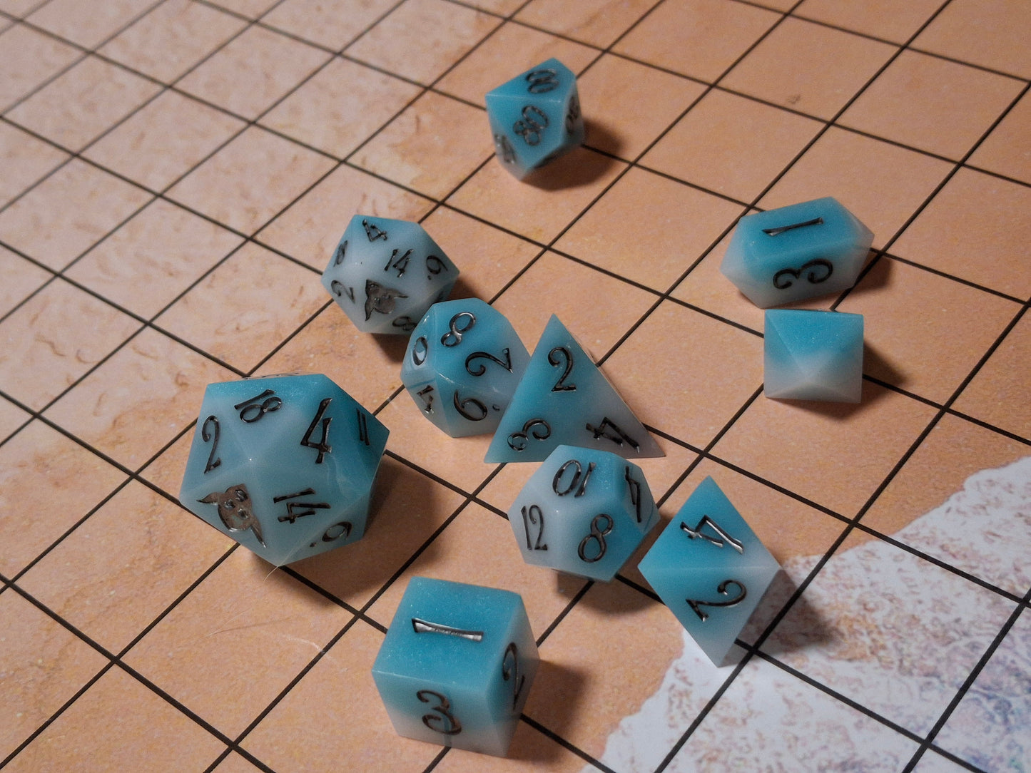 Frostbite Forge Ice Cube Set of Dice 10 Math Rocks