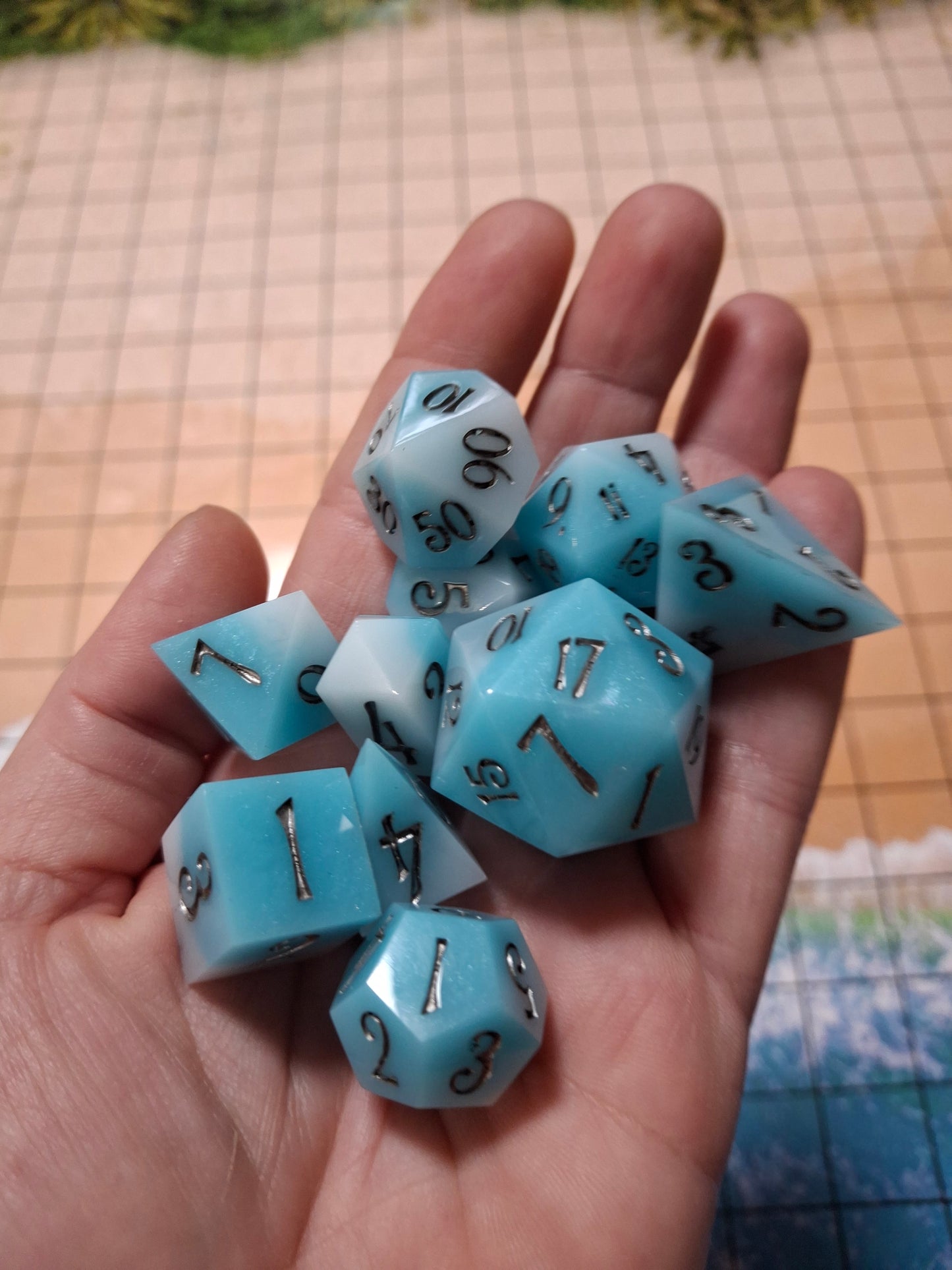 Frostbite Forge Ice Cube Set of Dice 10 Math Rocks