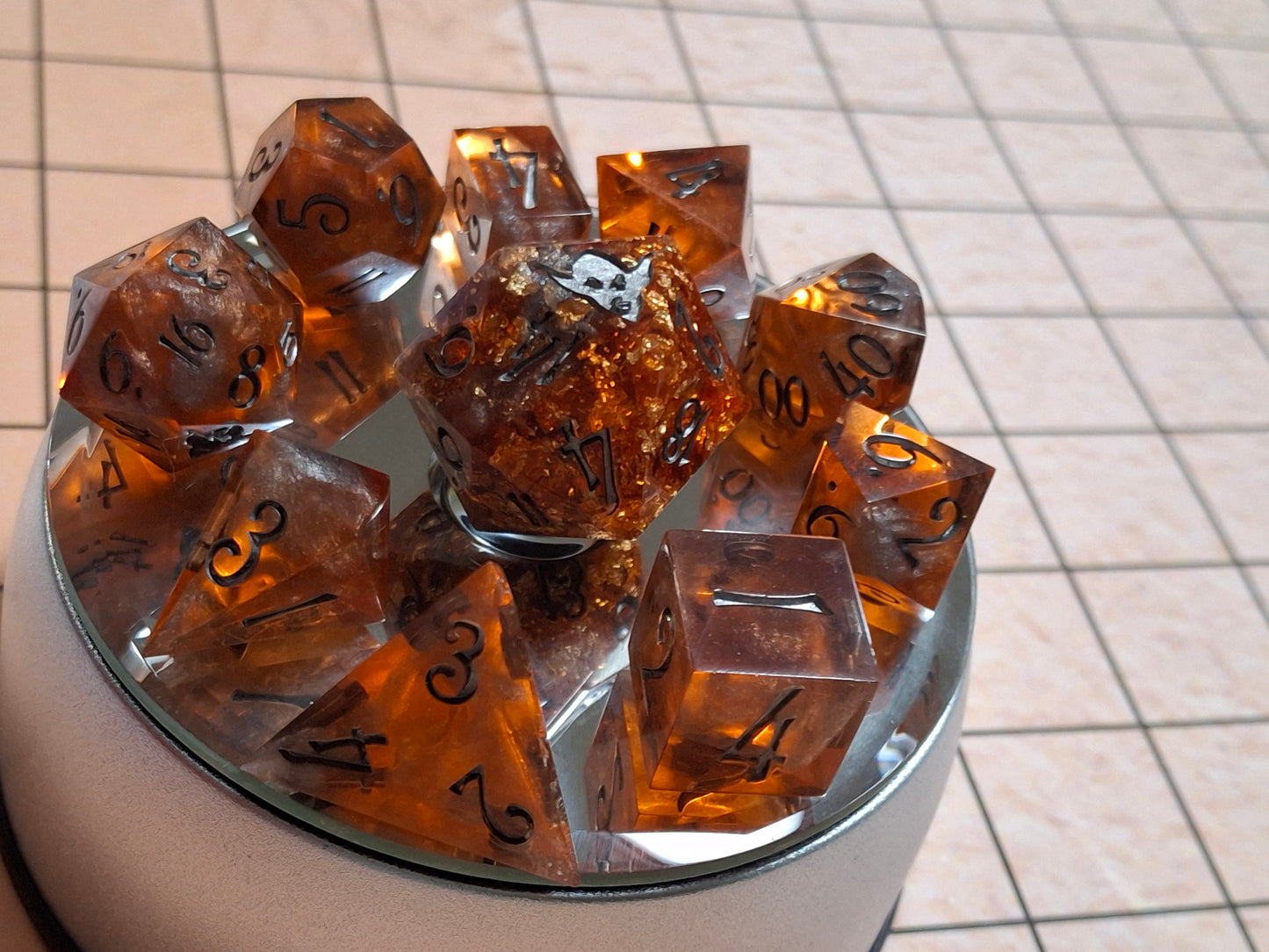 Amber Honey Gold Set of 10 Dice Math Rocks