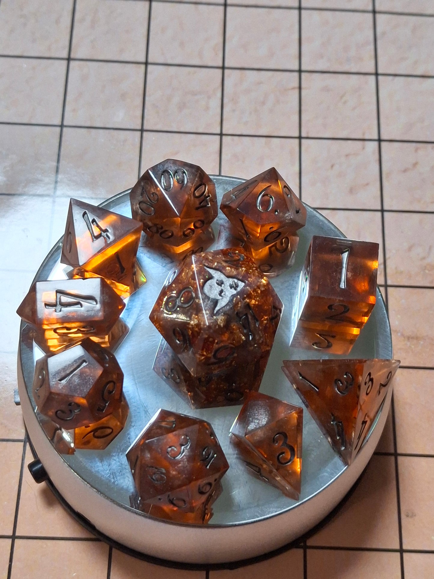 Amber Honey Gold Set of 10 Dice Math Rocks