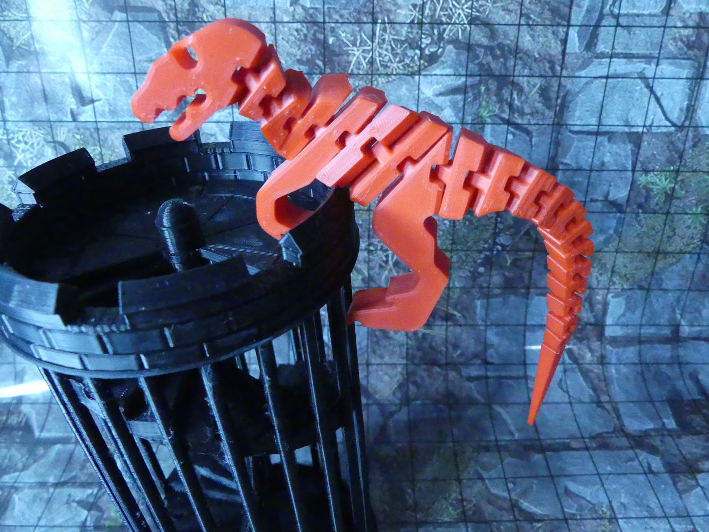 Red Flexi Raptor Fidget Toy 3d Printed Dinosaur Friend to Hang out with!