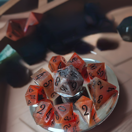 Infernal Lava Rock Sharp Sided Dice Set of 10 Math Rocks