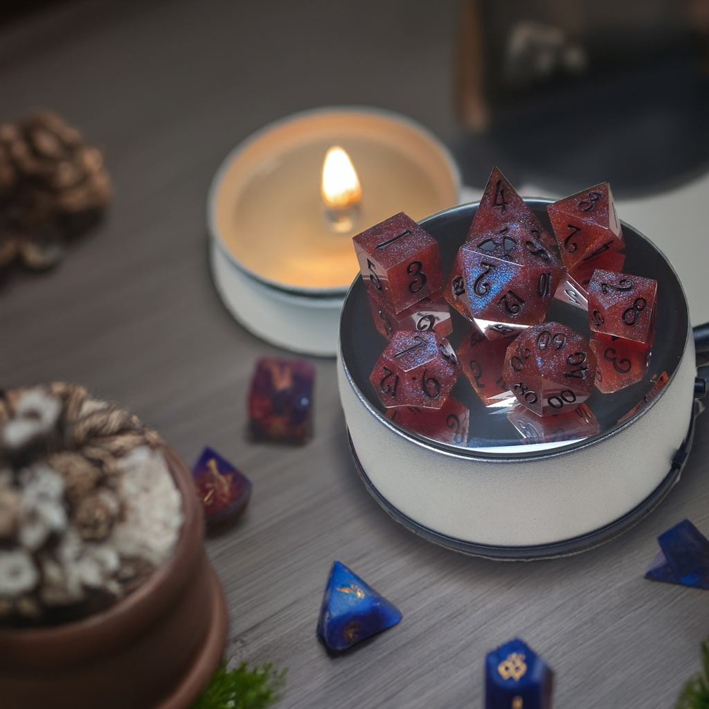 TTRPG Dice Set | DnD Dice | Resin Handmade Dice Set of 7 | Table Top Gaming Dice | Dungeons and Dragons Dice