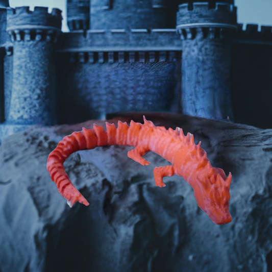 Red Articulated Sea Dragon Fidget Toy 3D Printed Fun Animal