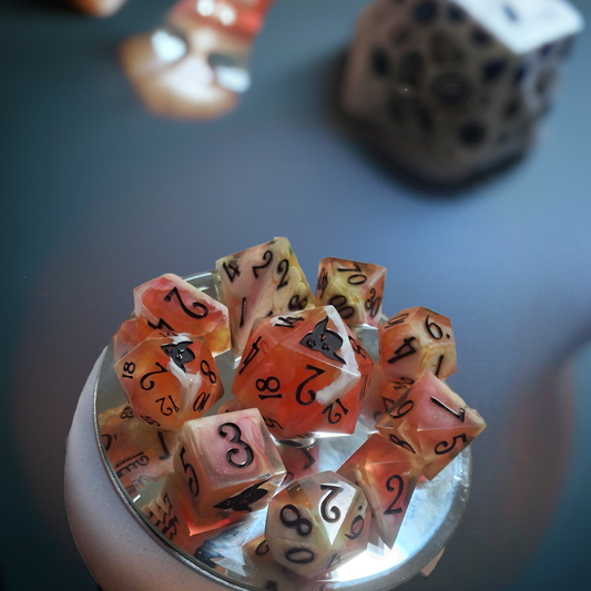 Candy Pop Corn set of 10 Handmade Dice Math Rocks Click Clacks