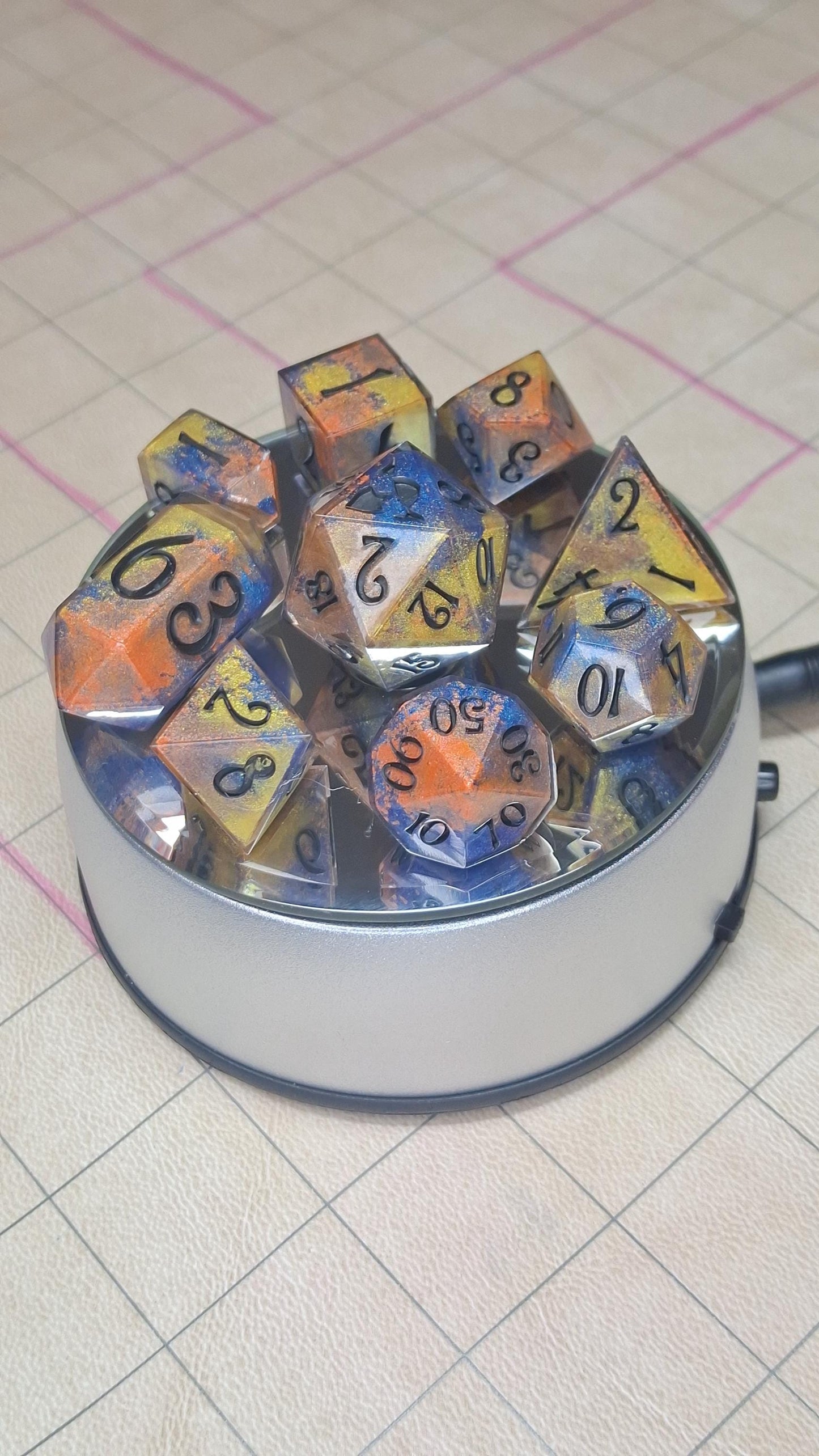 Micca Dice Set | TTRPG Dice | DnD Dice Set | Micca Dice in Cases | Set of 9 Dice | TTRPG | Pathfinder | DnD | Dungeons and Dragons