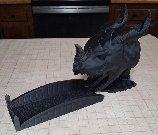 Black Dragon Dice Tower | Dice Roller | DnD Dice Tower | TTRPG Dice Roller | Black Dragon | Table Top Gaming Accessory