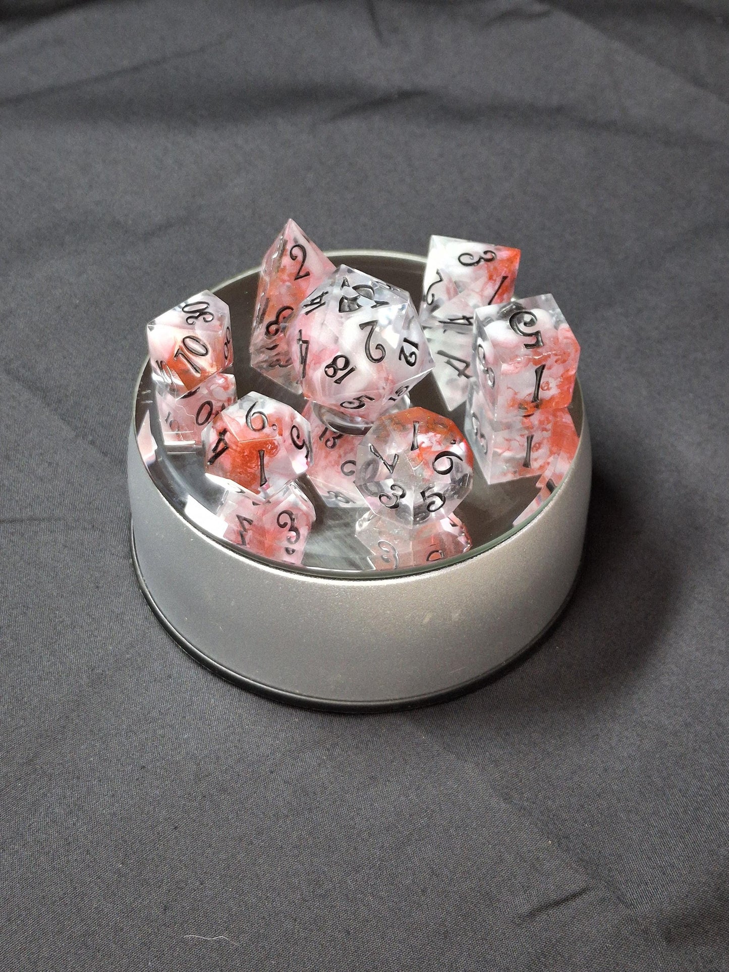 Massacre in the Water Set of 7 Dnd Dice | TTRPG Dice Set | Tabletop Gaming | Dungeons and Dragons | Pathfinder | Hand Made Sharp Sided Dice