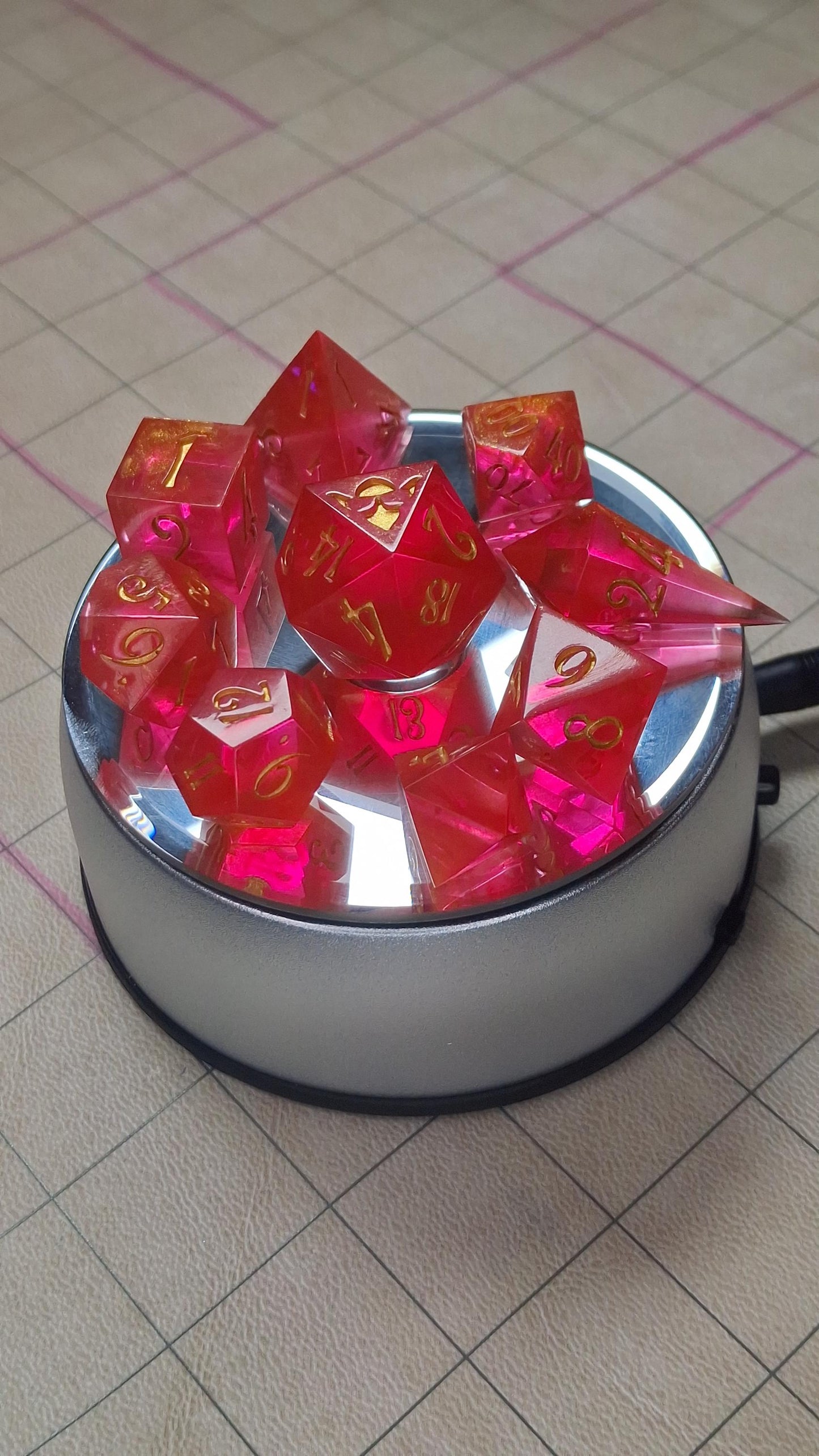 The Flash Inspired Dice Set | Sharp Sided Resin Dice | TTRPG Dice | Hand Made Dice | TableTop Game Dice | DnD | Dungeons and Dragons