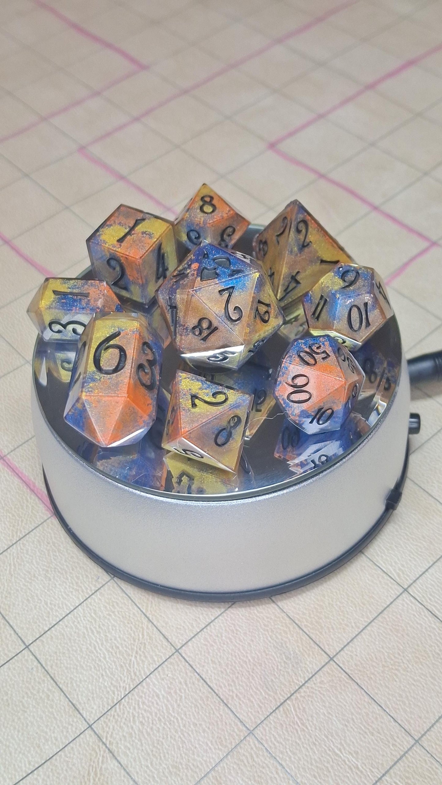 Micca Dice Set | TTRPG Dice | DnD Dice Set | Micca Dice in Cases | Set of 9 Dice | TTRPG | Pathfinder | DnD | Dungeons and Dragons