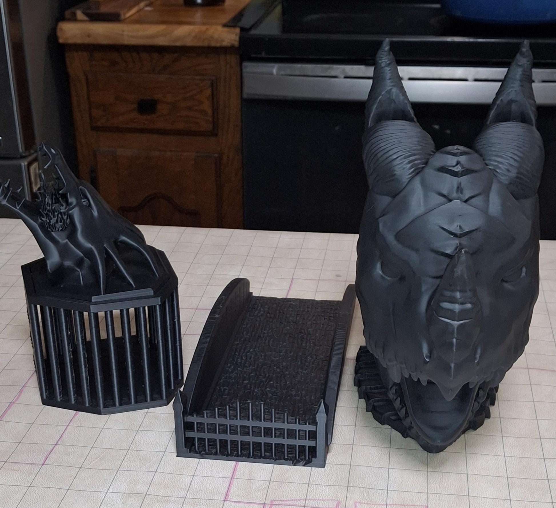 Black Dragon Dice Tower and Dice Roller for sale on Etsy bu Nat 20 Dicery for DNd TTRPG