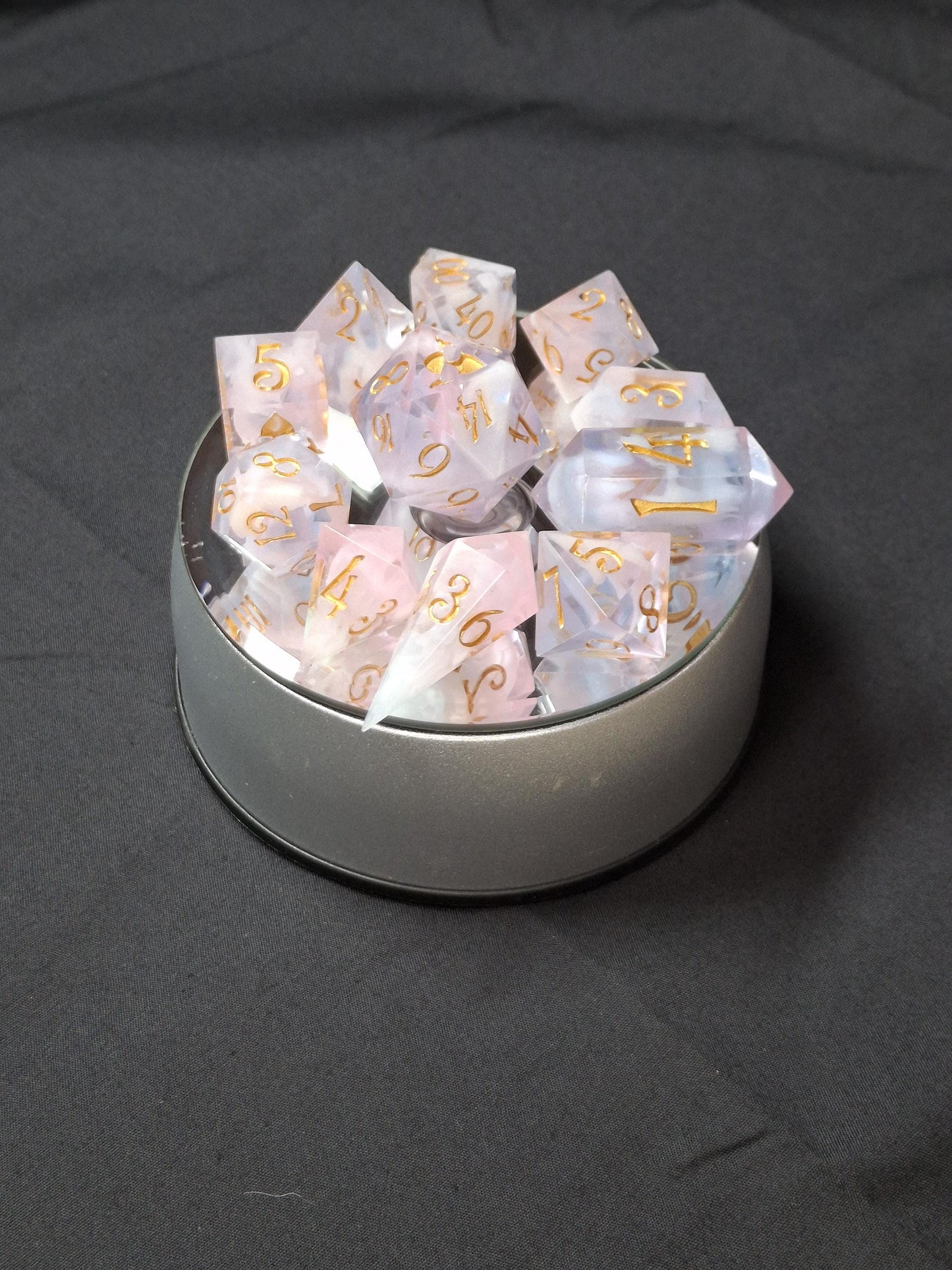 Cloud Dice | Set of 11 Dice | Dnd Dice | TTRPG Dice Set | Table Top Gaming | Dungeons and Dragons | Pathfinder | Hand Made Sharp Sided Dice