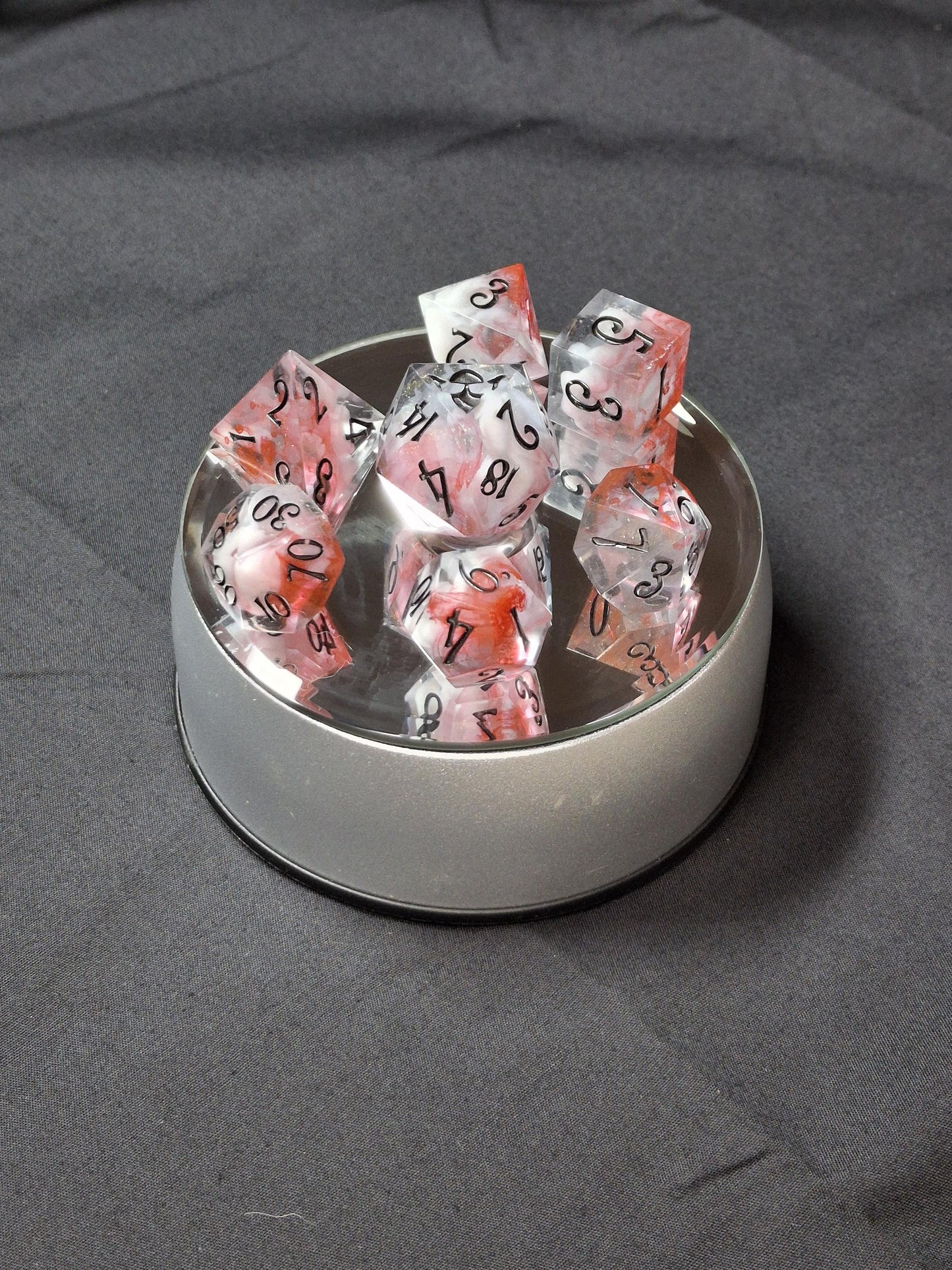 Massacre in the Water Set of 7 Dnd Dice | TTRPG Dice Set | Tabletop Gaming | Dungeons and Dragons | Pathfinder | Hand Made Sharp Sided Dice